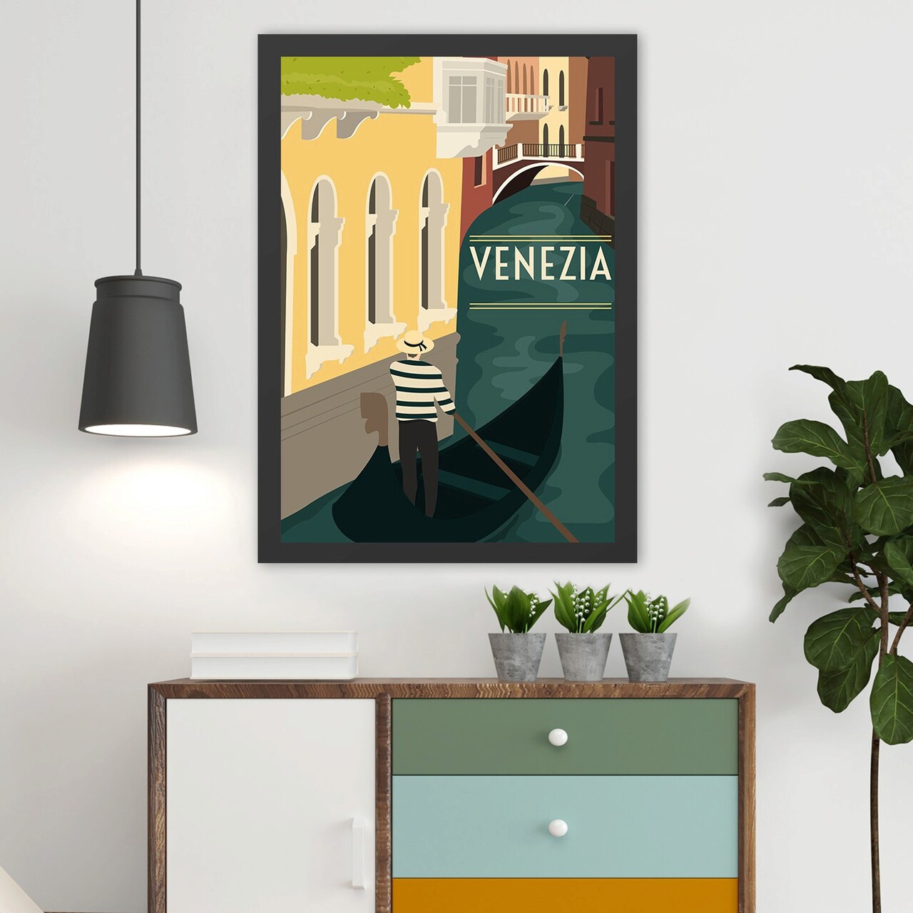 Tablou decorativ, Venezia (55 x 75), Polistiren, Multicolor - imagine 3